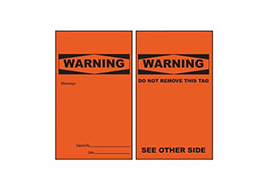 Lockout Tag Tear Proof Double Sided PSP156TP - Warning Do